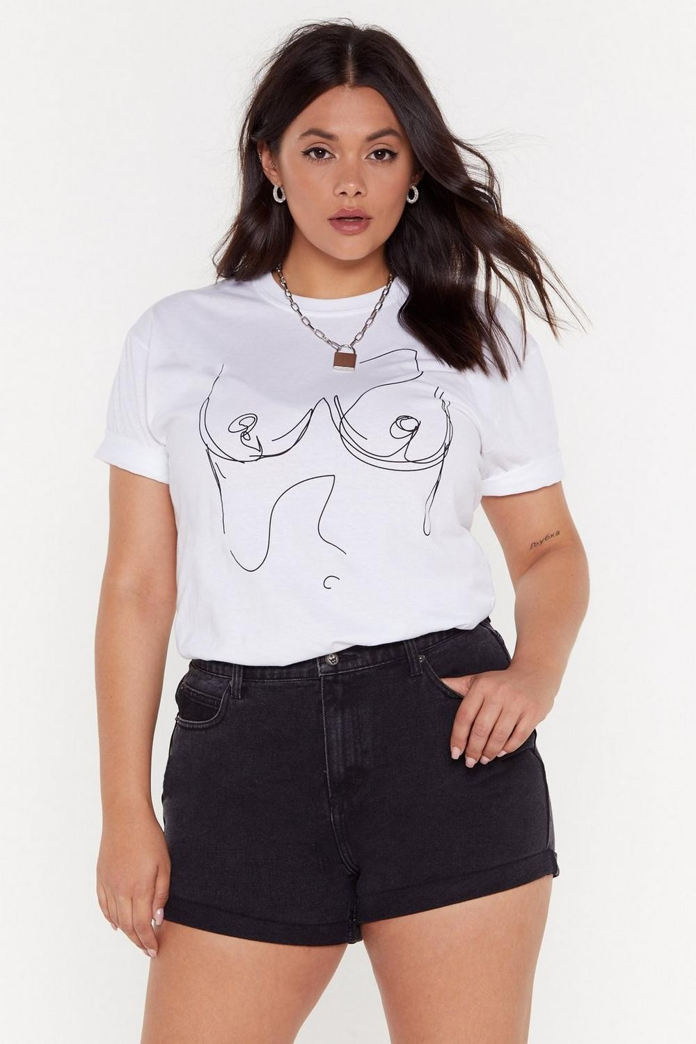 On My Breast Behavior Line Drawing Graphic Tee | NastyGal (US & CA)