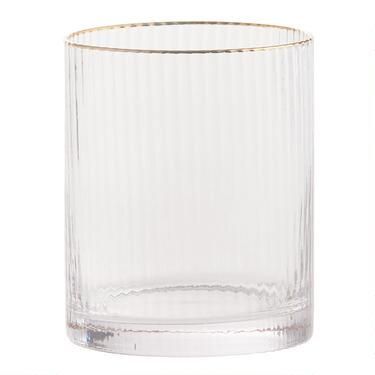Gold Rim Ribbed Glassware Collection | World Market