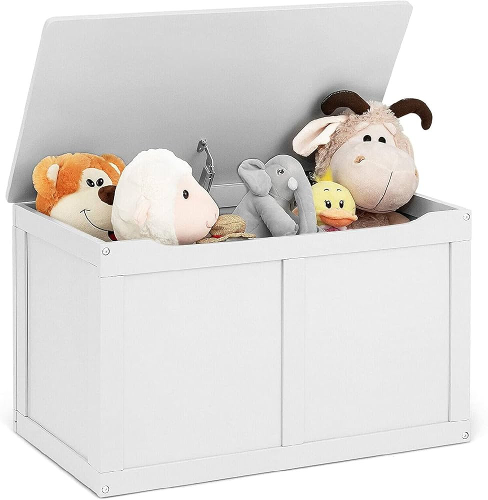 HONEY JOY Kids Wooden Toy Box, 2 In 1 Large Toy Storage Truck Bench with Flip-Top Lid, 2 Safety Hing | Amazon (US)