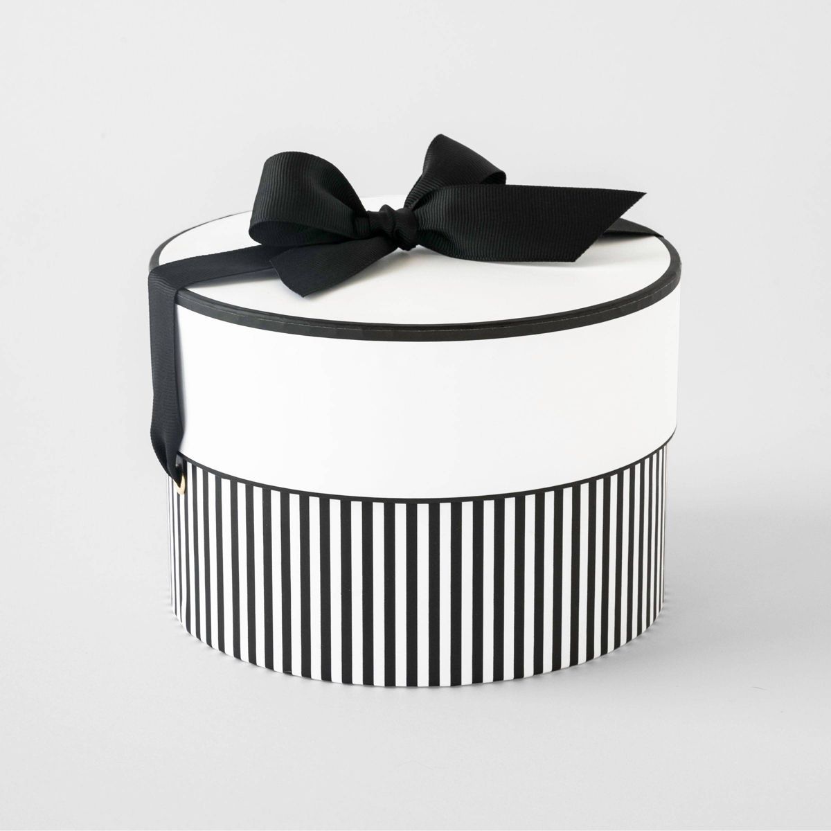 6"x4" Black Striped Round Gift Box White - Sugar Paper™ + Target | Target