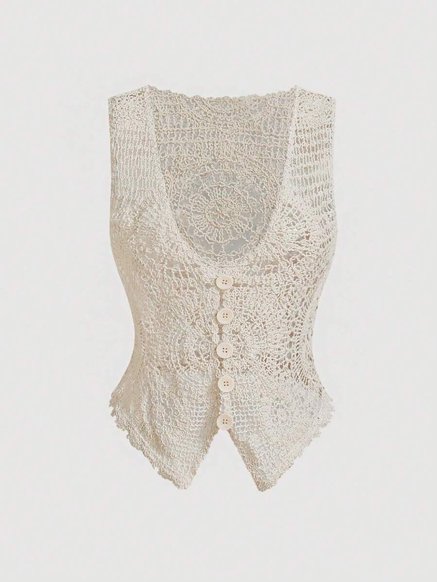 SHEIN MOD Women Solid Color Button Design Sleeveless Light Cardigan,Vacation Outfits Woman,Summer... | SHEIN