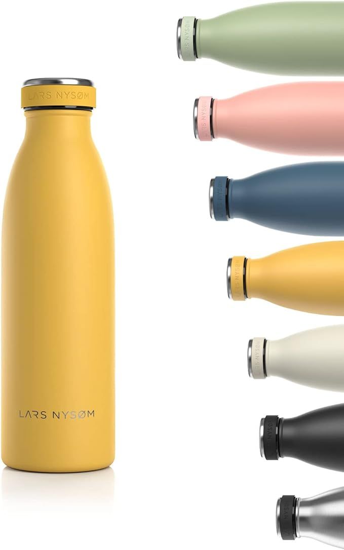 LARS NYSØM Drinking Bottle Stainless Steel 500 ml BPA-Free Insulated Bottle 1 Litre Leak-Proof W... | Amazon (US)