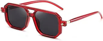 FEISEDY Vintage Square 70s Flat Aviator Sunglasses Women Men Classic Retro Stylish Frame UV400 Su... | Amazon (US)