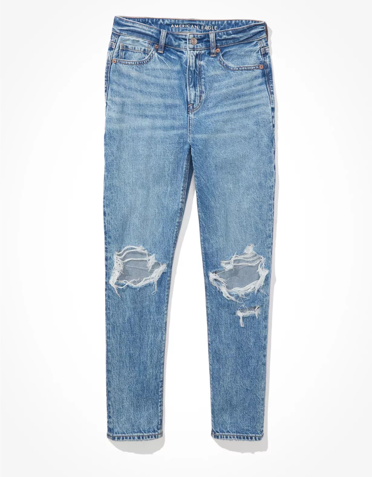 AE Strigid Ripped Mom Jean | American Eagle Outfitters (US & CA)