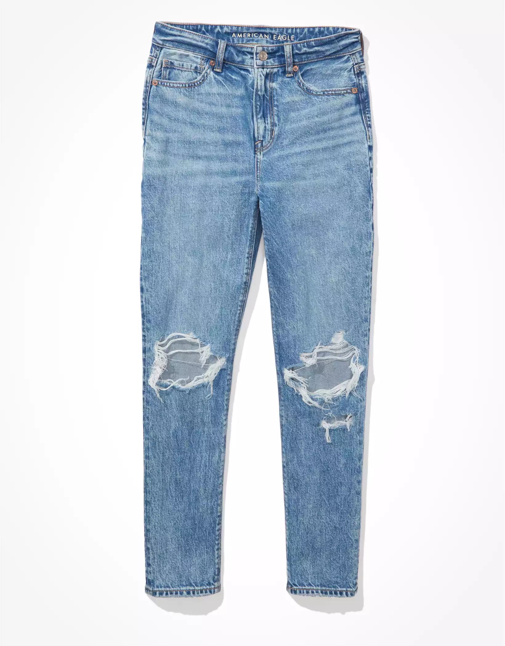 AE Strigid Ripped Mom Jean | American Eagle Outfitters (US & CA)