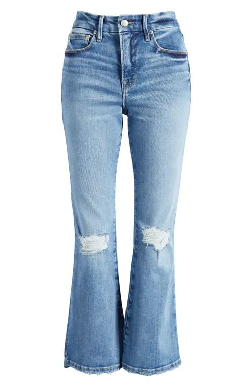 Good American Good Legs Crop Mini Bootcut Jeans in Indigo521 at Nordstrom, Size 14 | Nordstrom