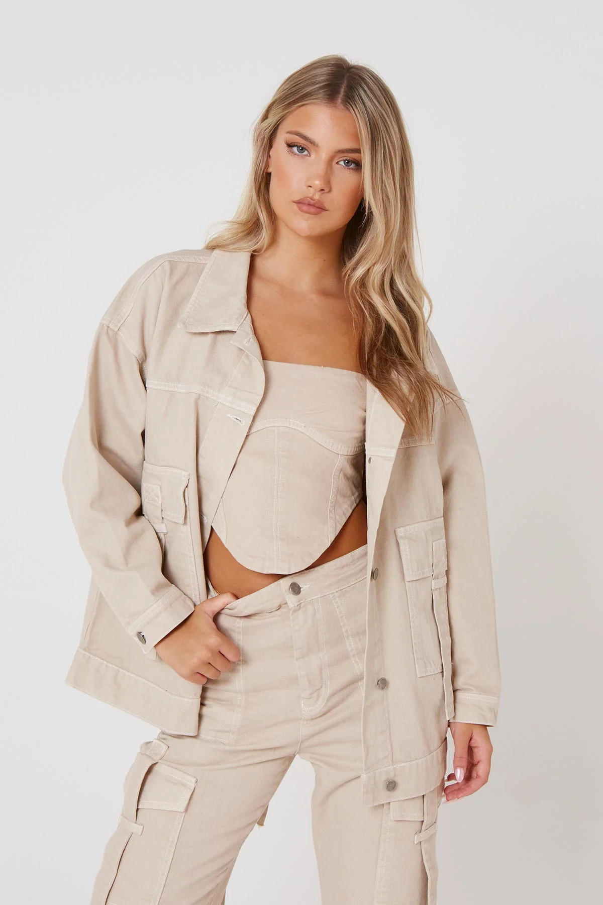 Ecru Oversized Denim Jacket | Luxe to Kill