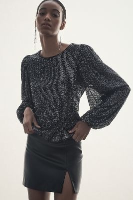 Flat White Sequin Top | Anthropologie (US)