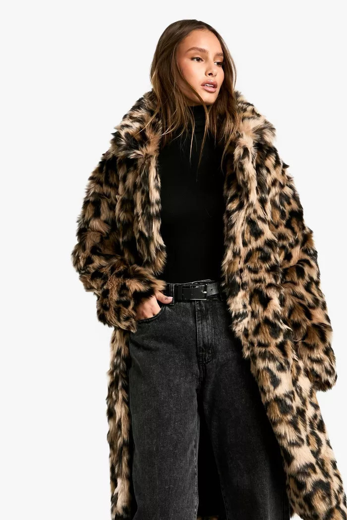 Premium Leopard Faux Fur Coat | boohoo (US & Canada)