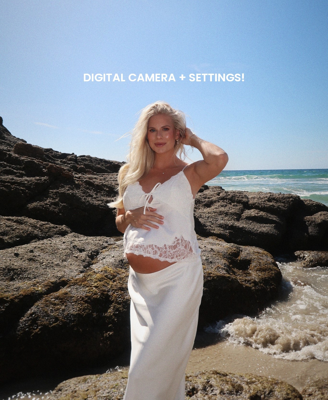 My digital camera! I use the “c” setting with flash on! Med in top & skirt 