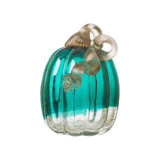 Glitzhome® Crackle Glass Pumpkin, Turquoise | Michaels Stores