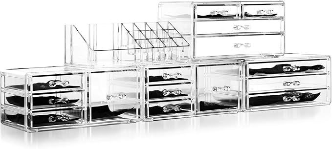 Felicite Home Acrylic Jewelry and Cosmetic Storage Makeup Organizer Set, 5 Piece，Large | Amazon (US)