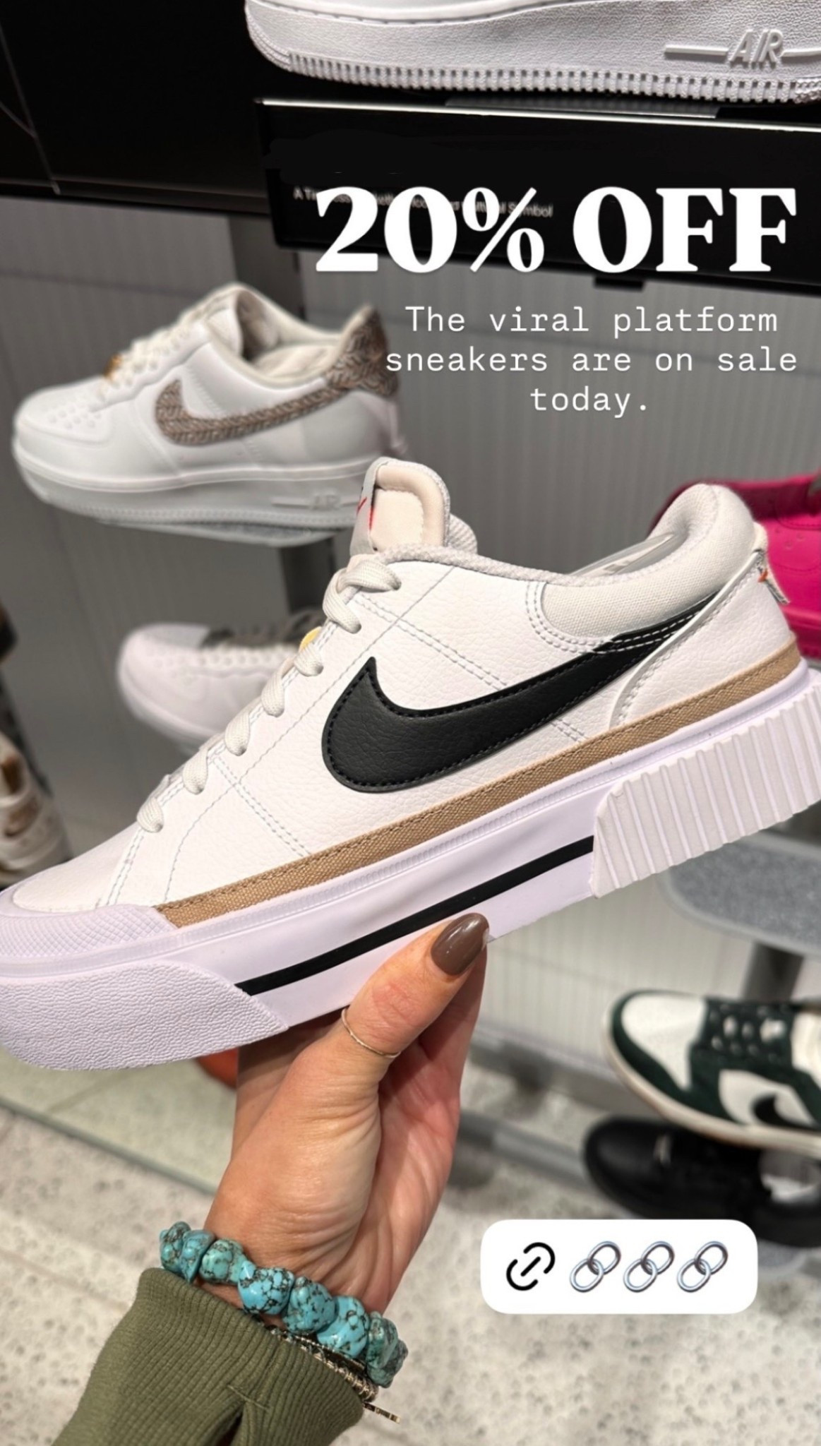 🤍 20% OFF The viral Nike platform sneakers are on sale today.

These are one of my favorite go to neutral sneakers to go with all my outfits✨✨


#LTKootd #LTKSaleAlert #LTKmomlife