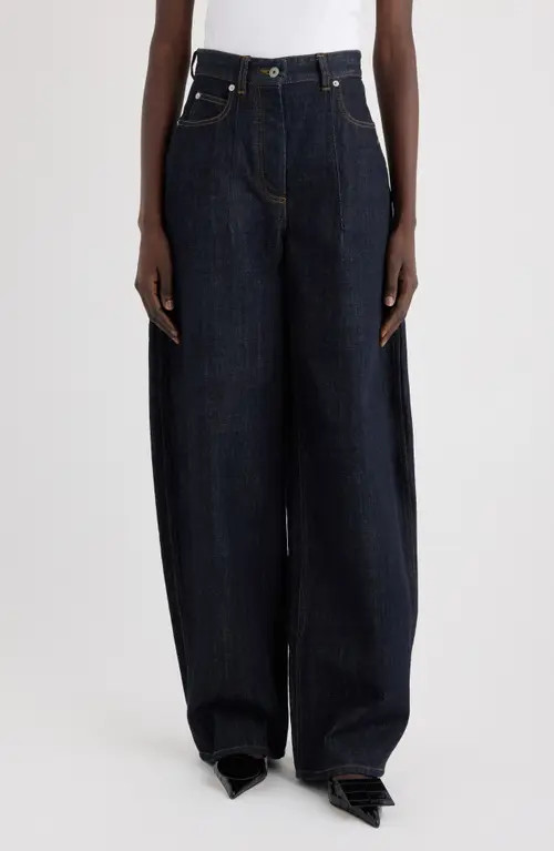 Jacquemus Le de-Nîmes Ovalo Wide Leg Jeans in Dark Navy at Nordstrom, Size 25 | Nordstrom