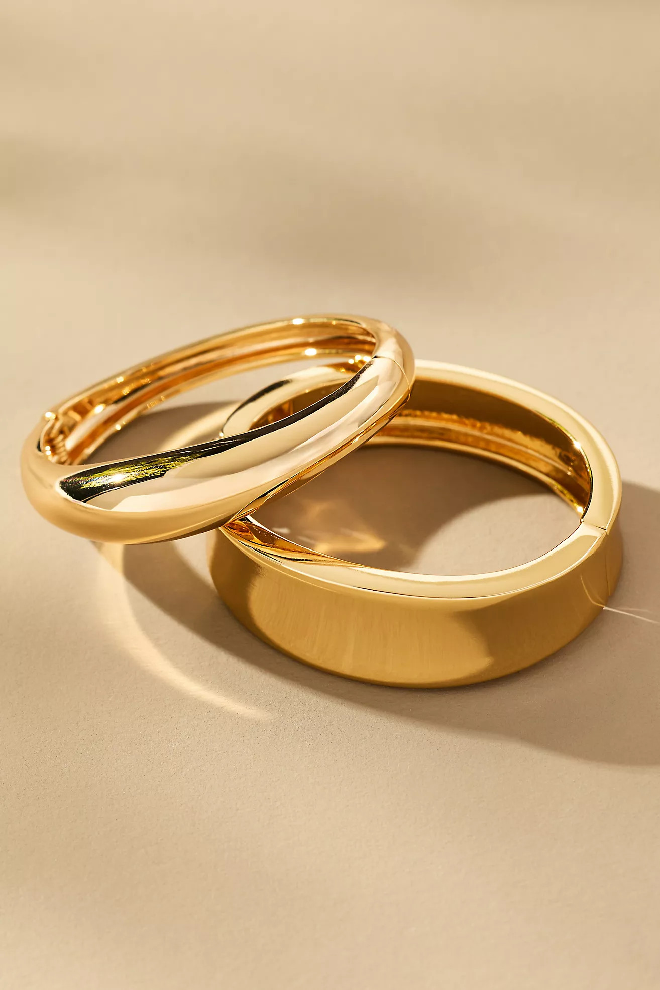 Ettika Double Golden Bangle Bracelets, Set of 2 | Anthropologie (US)