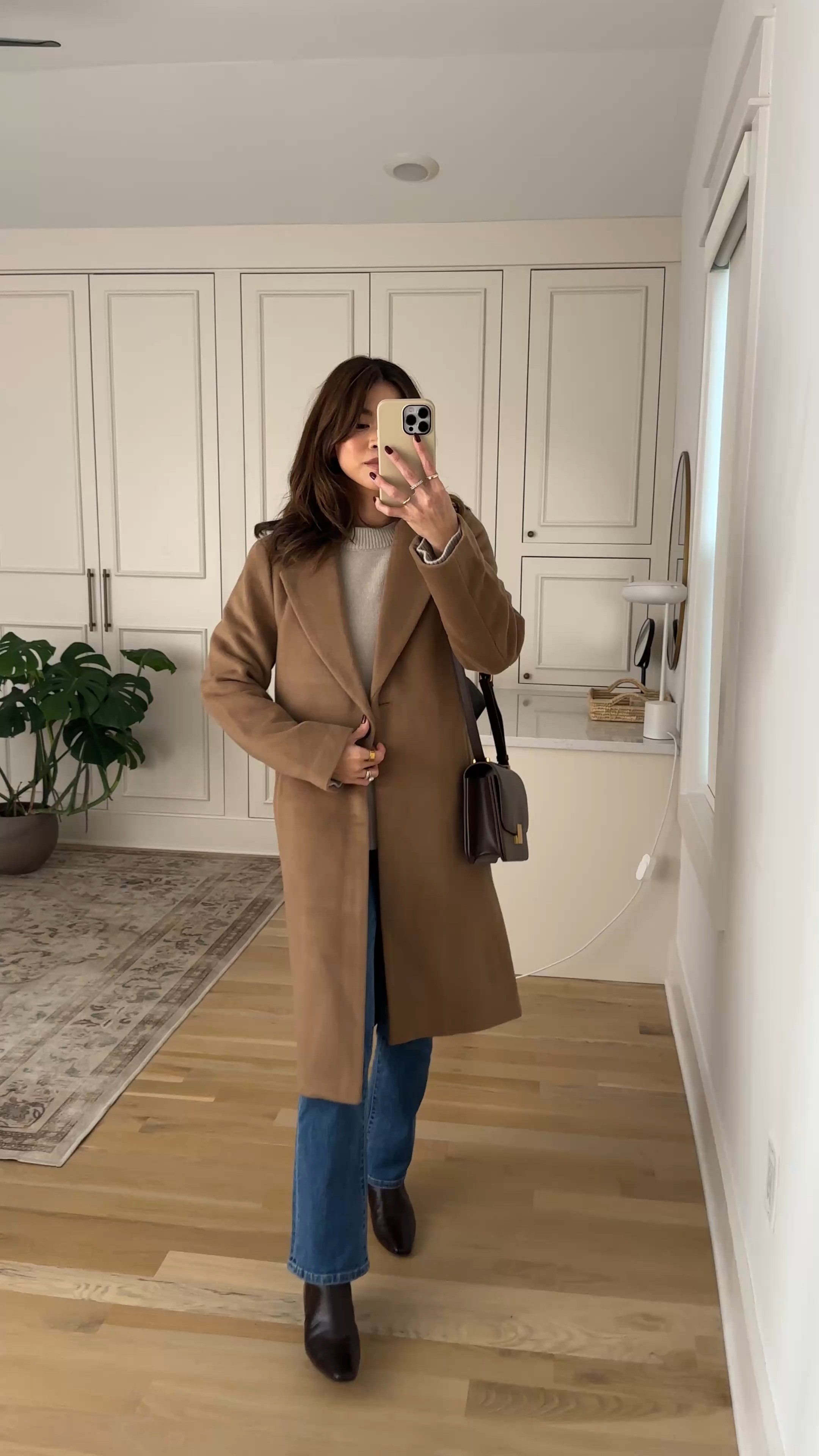 Sizing info: jeans Size 24 in 28in inseam in seaside blue, sweater XS in Heather Cloud Beige, coat XS in Carmel! petite fashion, get dressed with me, outfit inspiration, ootd, nashville outfit, Nashville influencer, petite style, vacation style, casual outfits, mom style, petite pants, winter dress, winter outfit, winter pants, winter outfit inpso, winter outfit idea, winter top, winter style, winter sweater, cozy sweater, cold weather sweater, cold weather outfit, winter bag, winter purse, denim, jeans, jacket, winter jacket, winter coat, trench coat, warm coat, 

 

#LTKHoliday #LTKSeasonal #LTKPetite