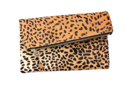 The Artisan & Company Leopard Leather Clutch in Beige at Nordstrom | Nordstrom