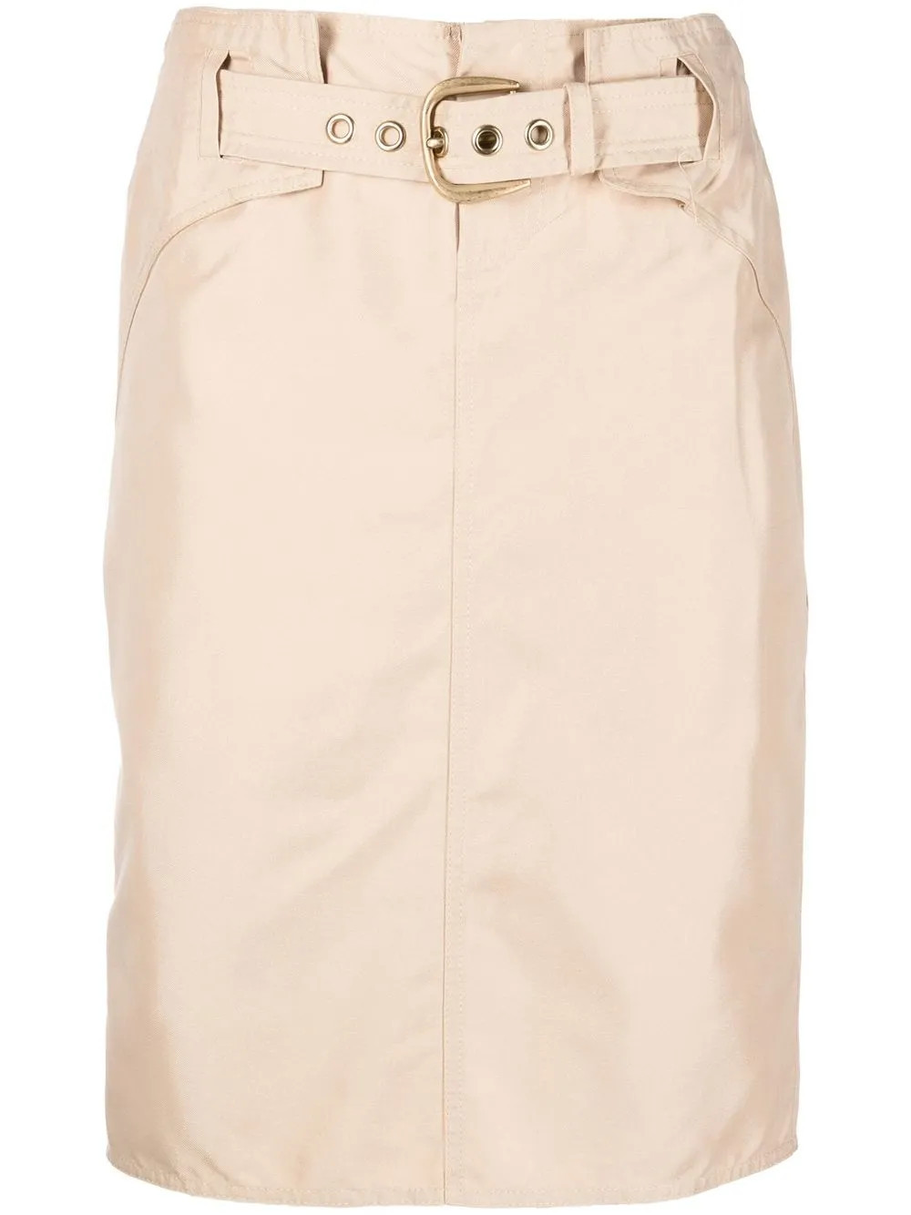 Gucci Pre-Owned 2000s belted pencil skirt - Neutrals | Farfetch Global