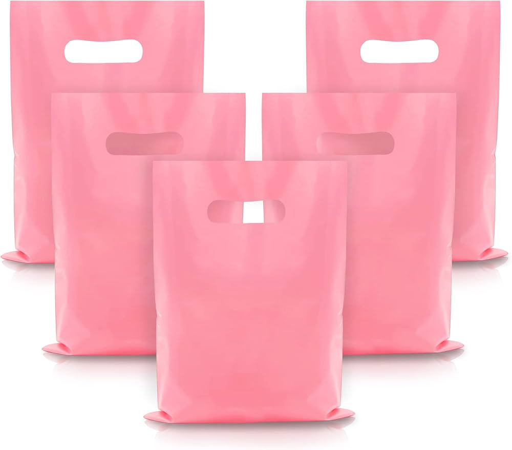 TOSPARTY 40PCS Pink Plastic Gift Bags Candy Bags Die Cut Plastic Bags are Sturdy and Durable Part... | Amazon (US)