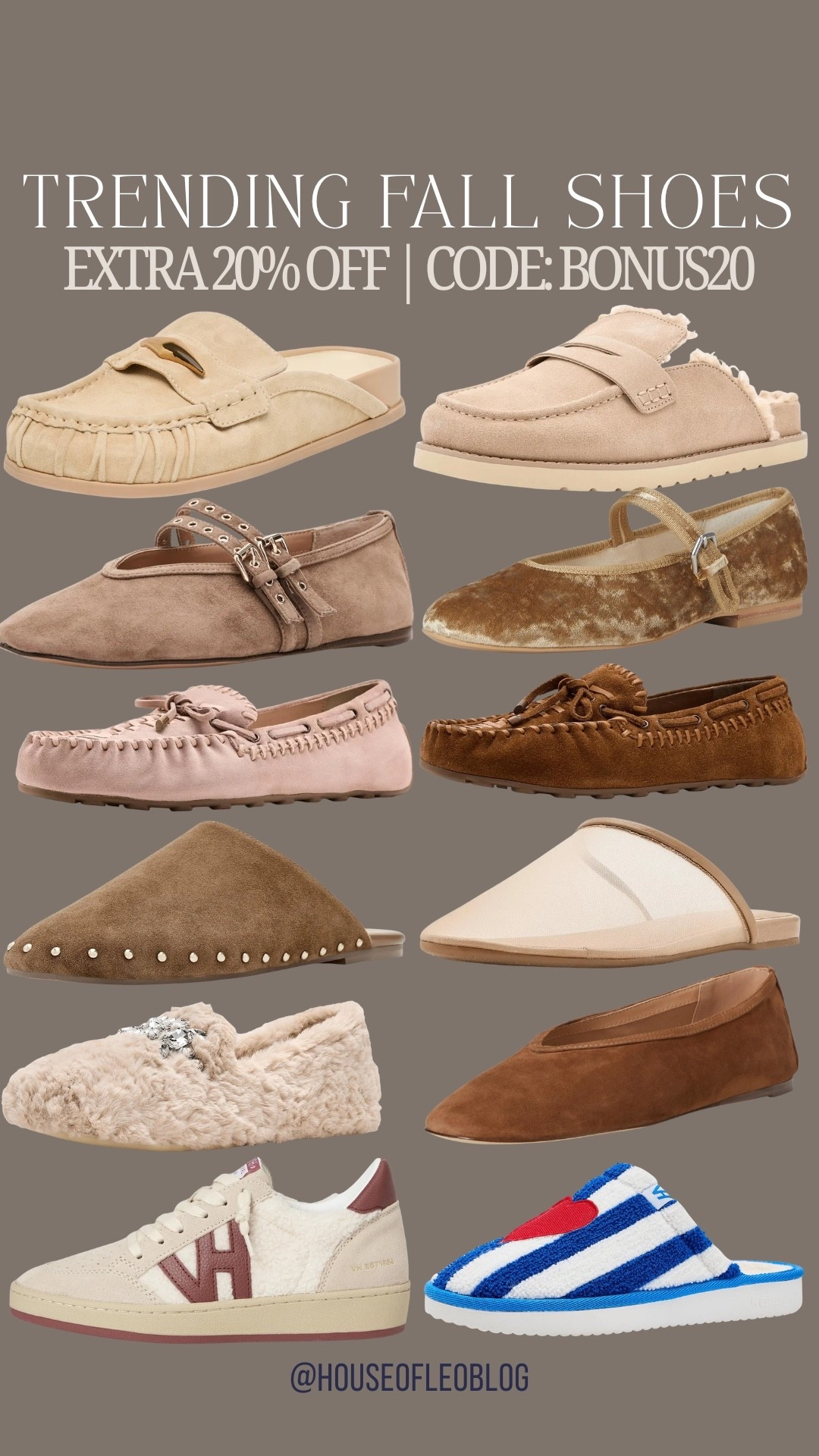 Code BONUS20. Fall shoes. Clogs, mules, ballet flats.

#LTKSaleAlert
