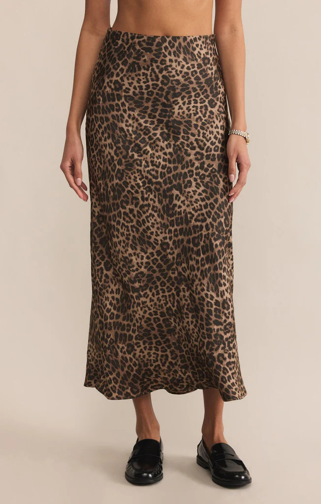 Leopard Europa Luxe Sheen Midi Skirt | Z Supply
