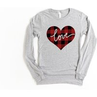 Valentines Day Shirt, Plaid Heart Shirt, Valentines Shirts For Women, Shirt, Cute Valentine Valentin | Etsy (US)