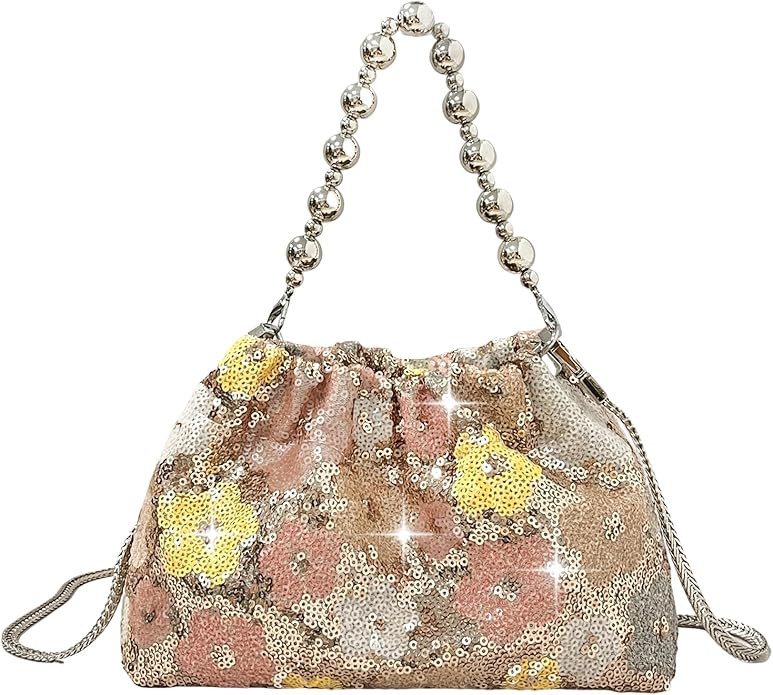 Sequin Bucket Bag for Women EveningBag Drawstring Crossbody Purse Women Handbags Lightweight Shou... | Amazon (US)