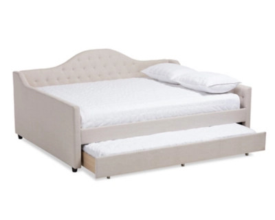 Curved Upholstered Queen Daybed with Trundle | Ashley Homestore