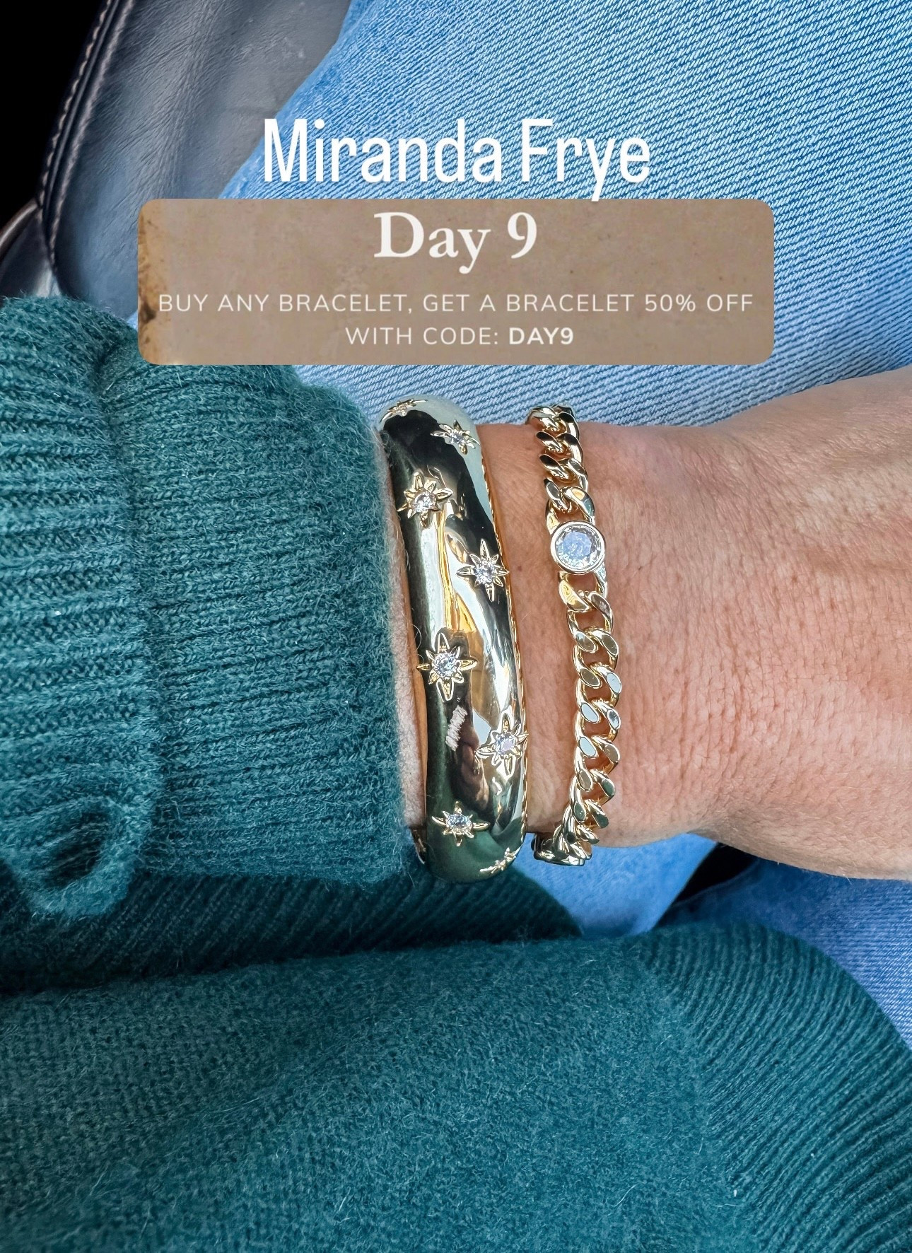 Miranda Frye bracelets. 
Today only!!! Buy a bracelet, get one 50% off.
Wearing the Celeste cuff & the Josie. 

#LTKSaleAlert #LTKHoliday #LTKGiftGuide