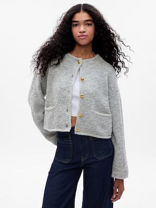 Boucle Cropped Sweater Jacket | Gap (US)