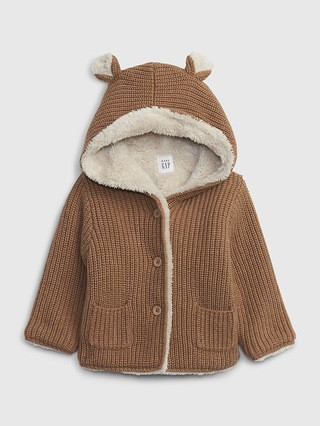 Baby Sherpa-Lined Bear Sweater | Gap (US)