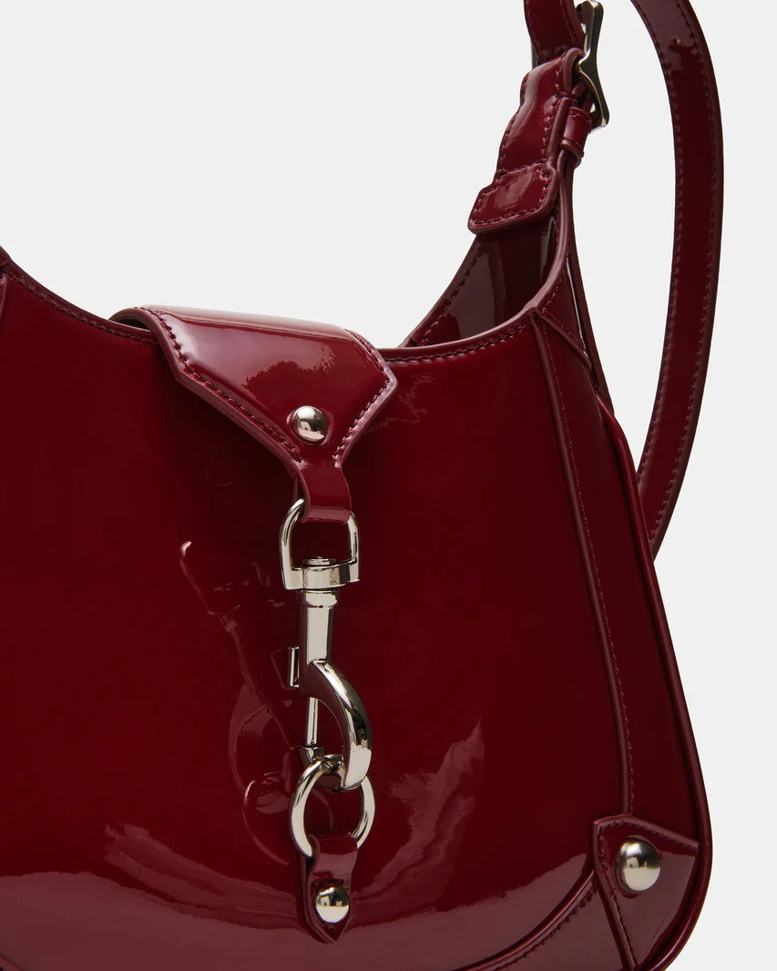 TULLY Bag Wine Patent | Women's Crescent Shoulder Bag | Steve Madden (US)