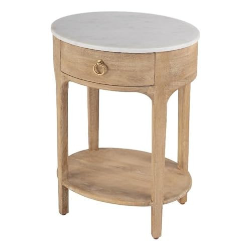 Butler Specialty Company Ellen Marble and Wood 1 Drawer Nightstand - Natural | Amazon (US)