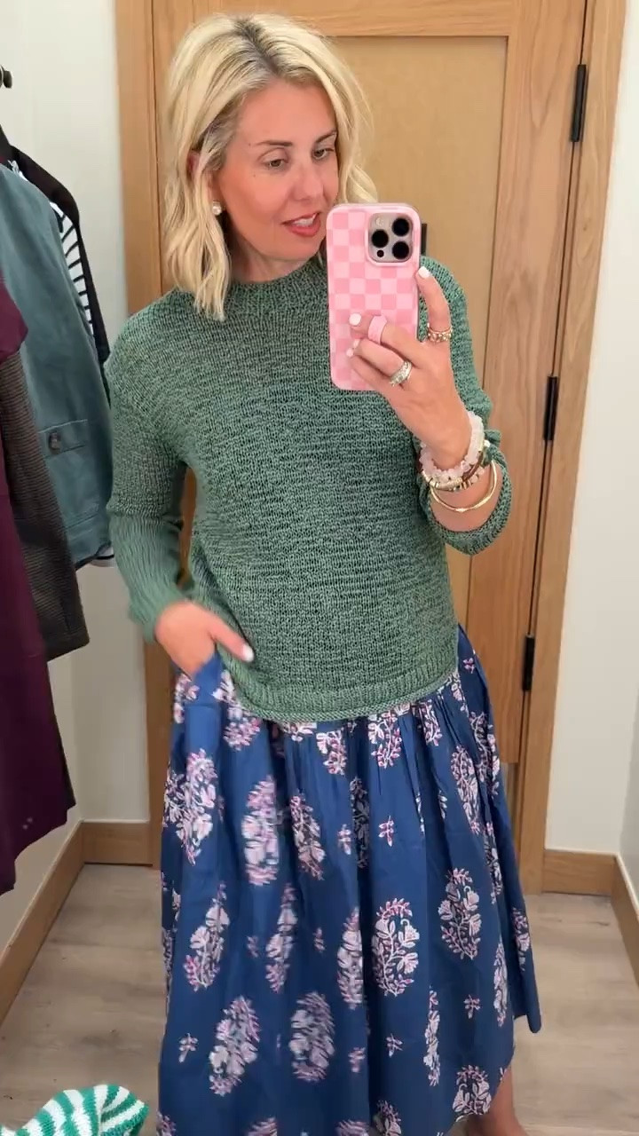 Sizing:
Sweaters - 4 
Collared Dress - 2 
Midi Dress - 0
Pants & Jeans - 26P
Blazer - 2 
Green Jacket - small
Plaid Jacket - xs

#LTKdayinmylife #LTKmomlife #LTKOver40