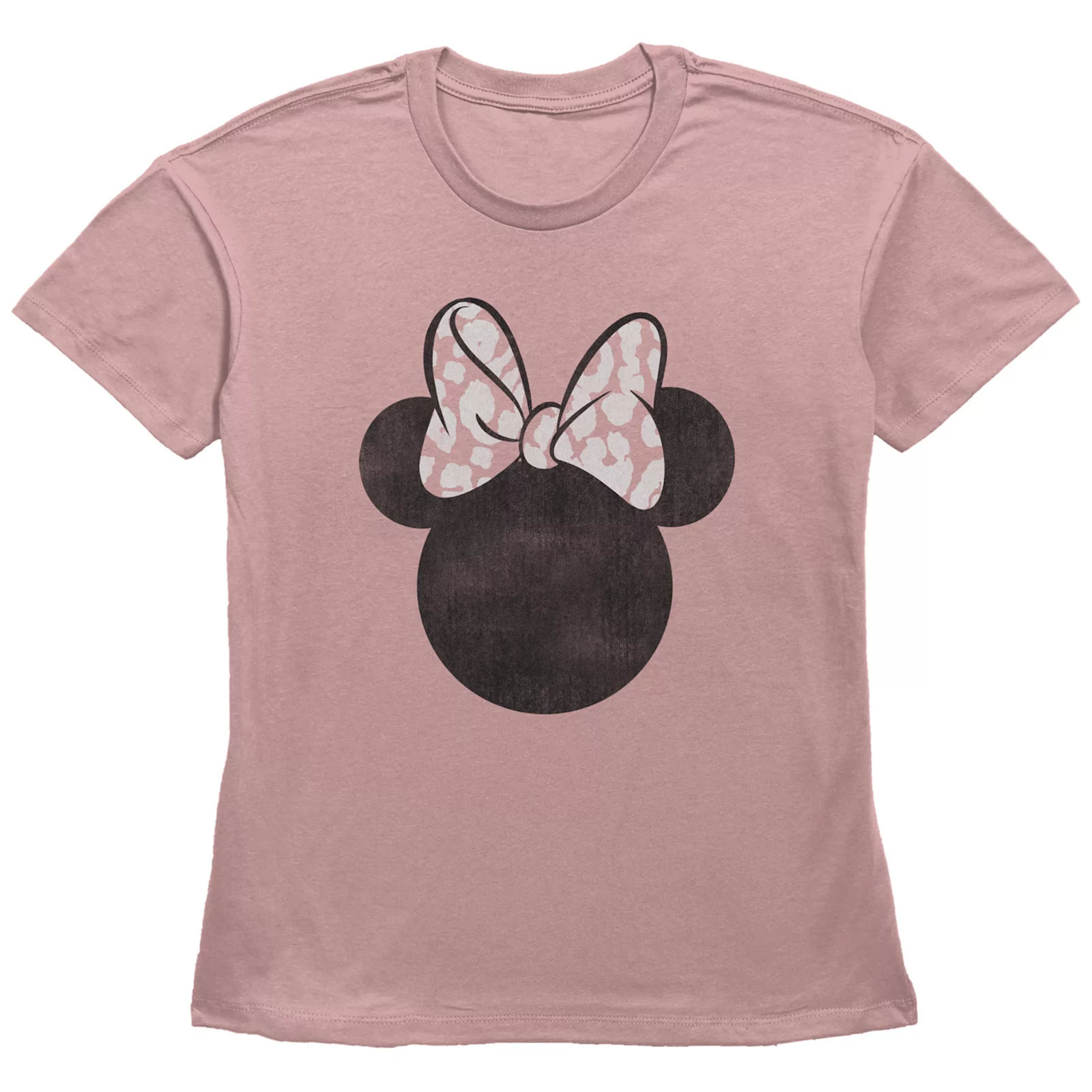 Disney's Minnie Mouse Pink Leopard Print Bow Women's Graphic Tee, Size: XS, Desert Pink | Kohl's