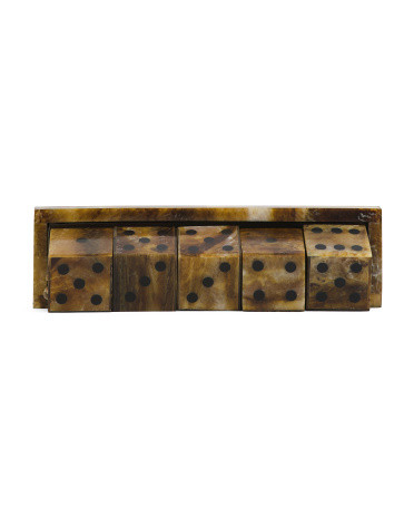 11x3 Faux Tortoise Dice Decorative Game Set | TJ Maxx