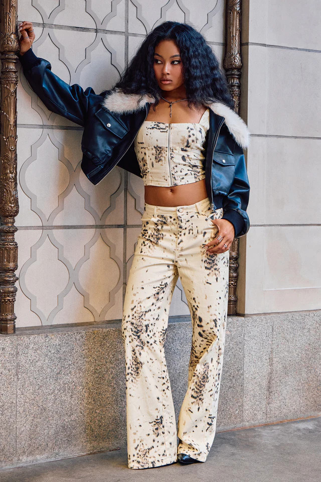 Spotted Muse Leopard Wide-Leg Jeans | Windsor Stores