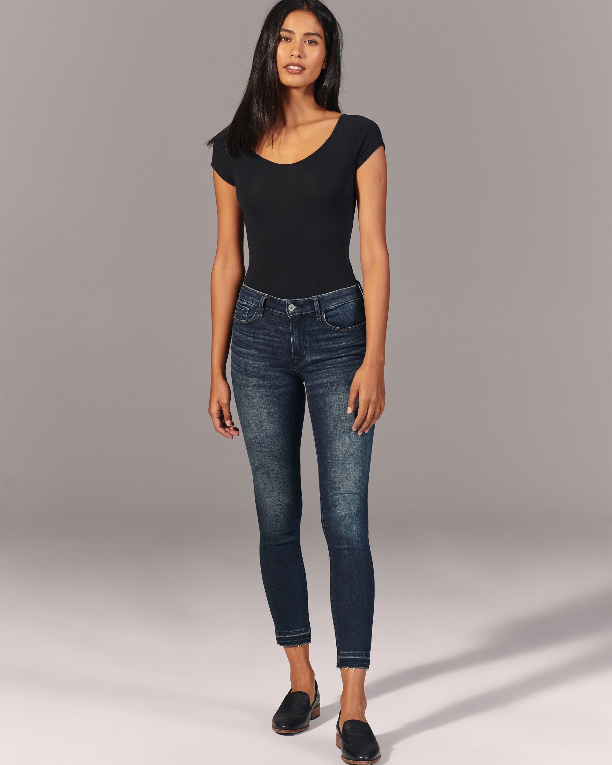 Women's Mid Rise Super Skinny Ankle Jeans | Women's Bottoms | Abercrombie.com | Abercrombie & Fitch (US)