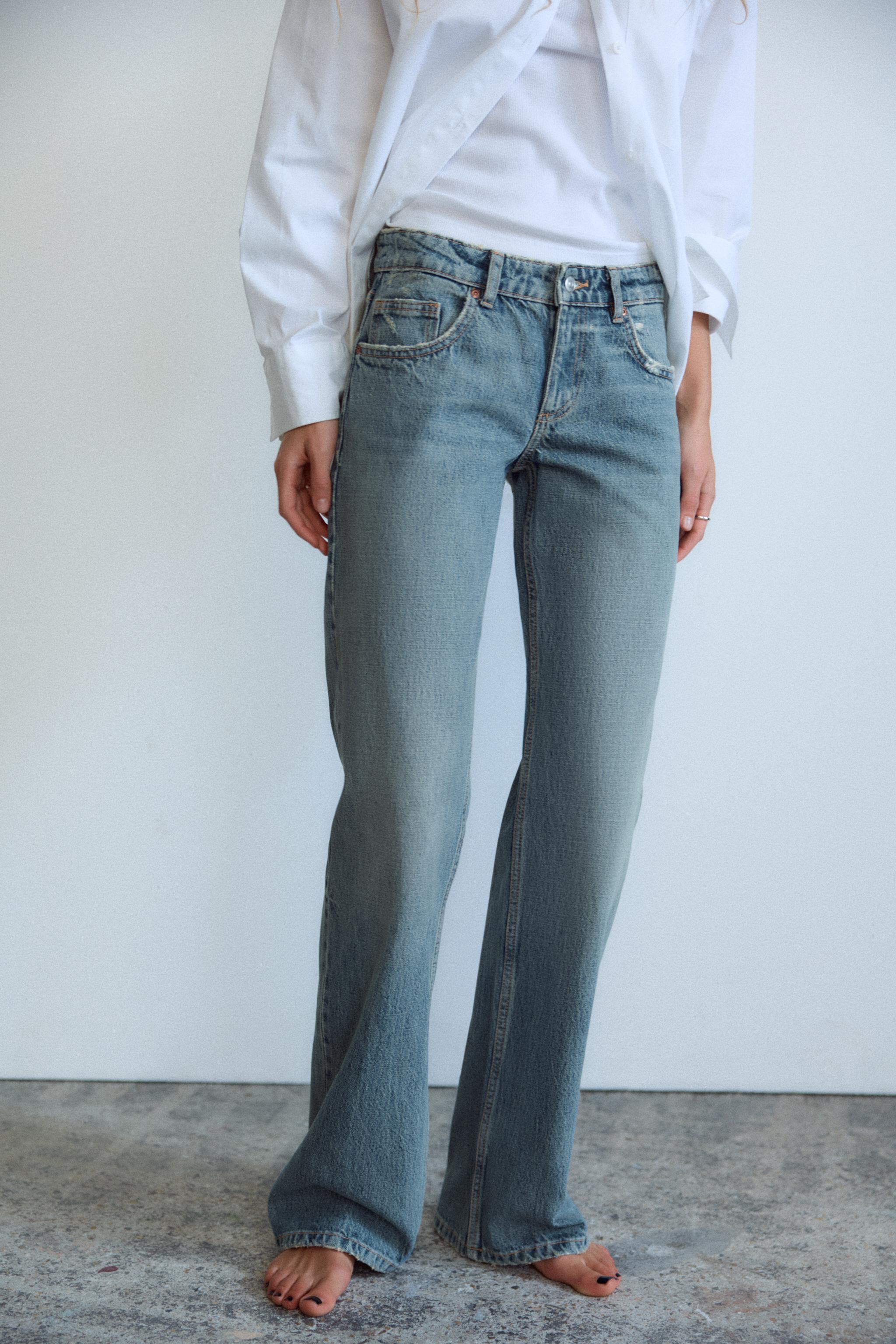 TRF WIDE-LEG LOW-RISE JEANS | Zara UK