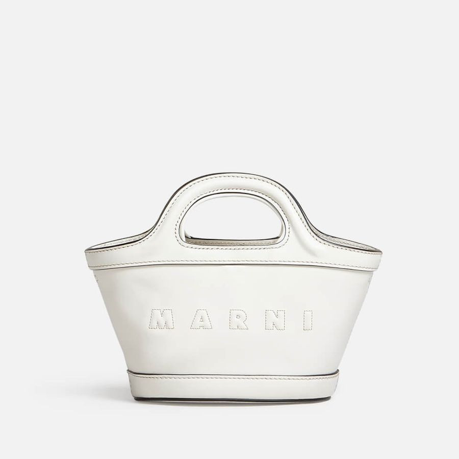 Marni Tropicalia Micro Raffia and Leather Tote Bag | Coggles (Global)