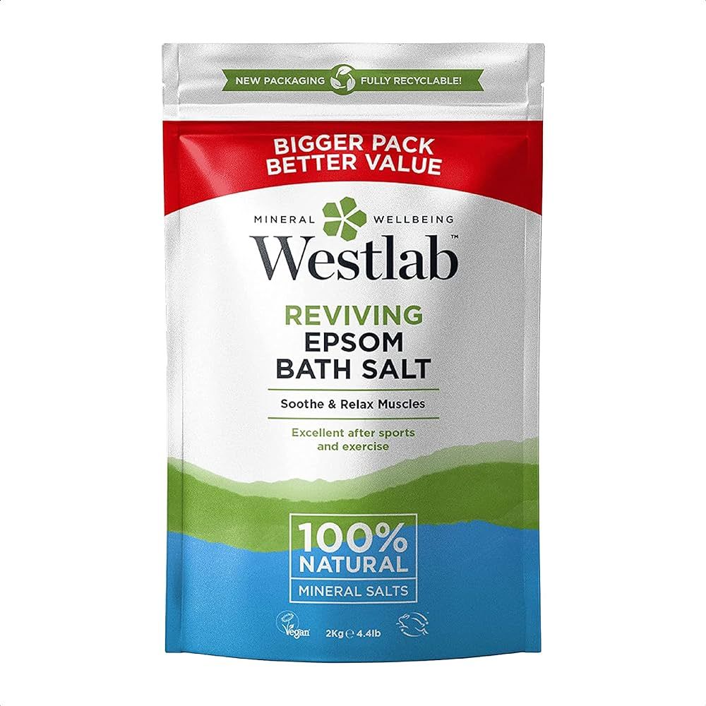 Westlab - Reviving Epsom Salt - 2kg Resealable Pouch - 100% Natural, Pure & Unscented Mineral Sal... | Amazon (UK)