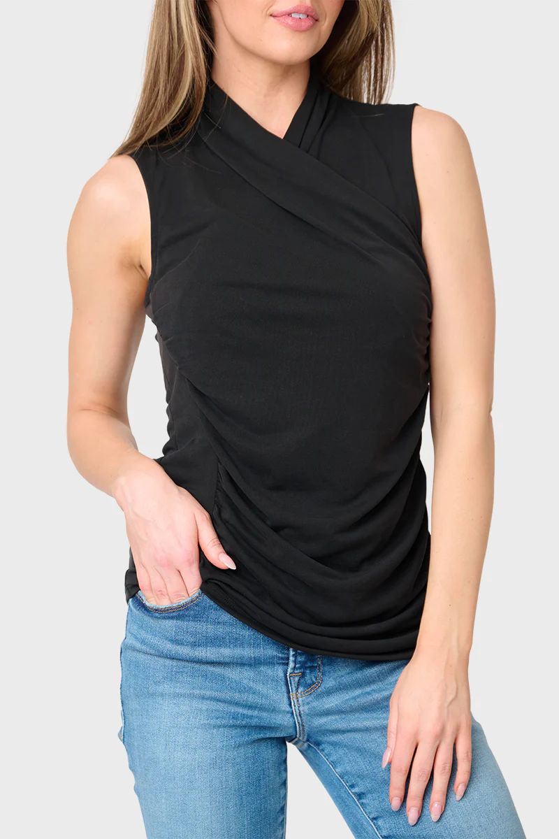 High Neck Side Cinch Wrap Top | Gibson