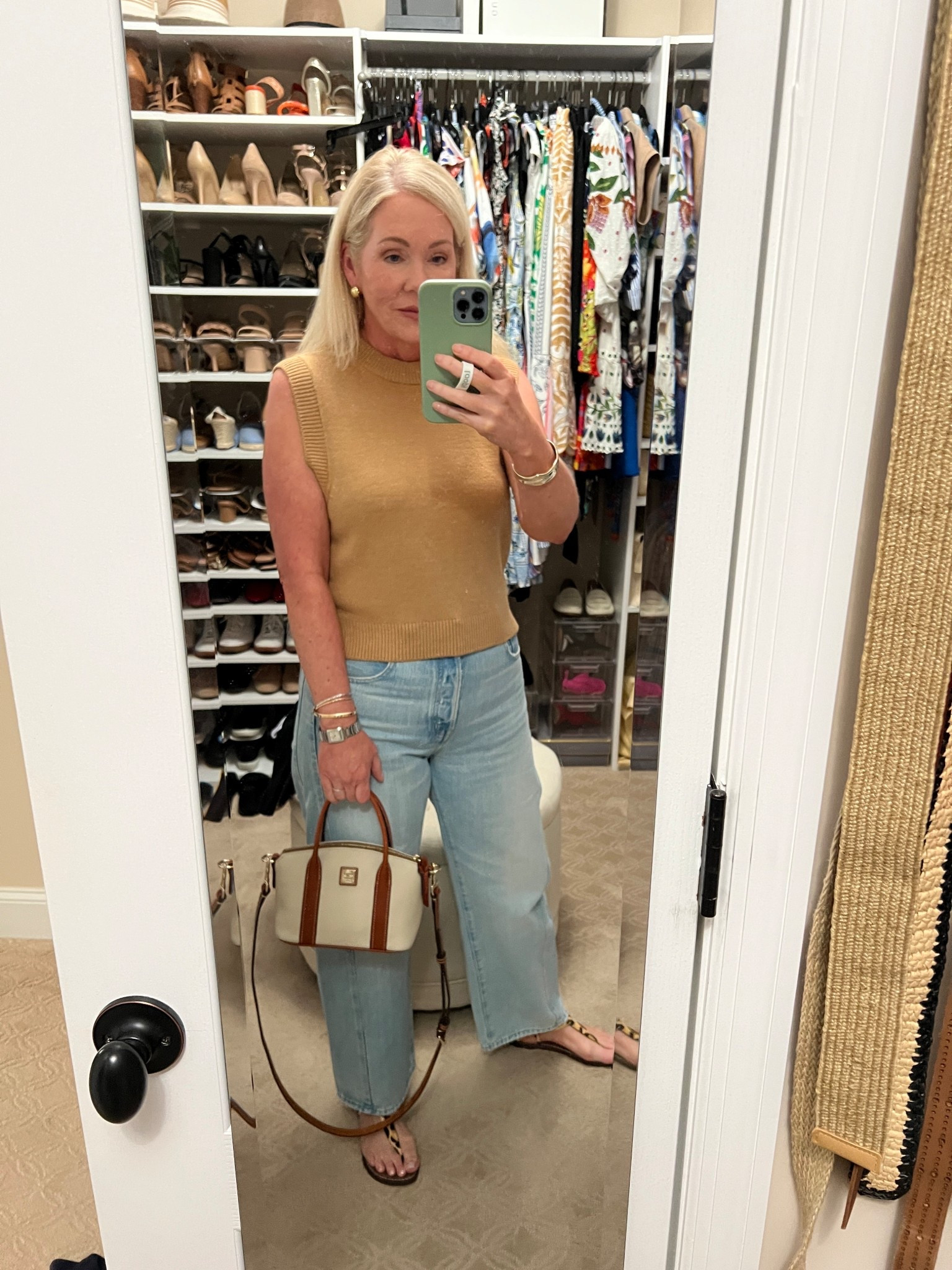 Casual dinner outfit. Sweater vest is old French Connection. Jeans true to size. 

#LTKOver40 #LTKFallSale #LTKFindsUnder100