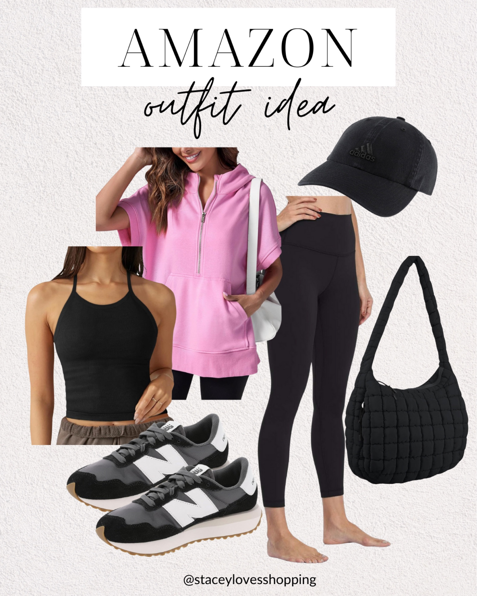 Short sleeve zip up pullover, built in bra tank, amazon black leggings, new balance sneakers, black quilted tote bag, black hat

Amazon new arrivals, Amazon outfit of the day, athleisure outfit, weekend outfit, sports mom outfit

#LTKActive #LTKFindsUnder50 #LTKStyleTip