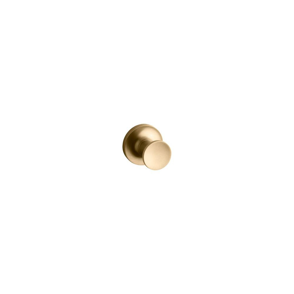 KOHLER Purist Single Robe Hook in Vibrant Moderne Brushed Gold | The Home Depot