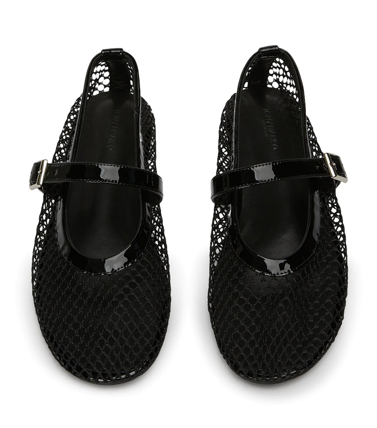 Mia Black Mesh/Patent Flats | Tony Bianco US