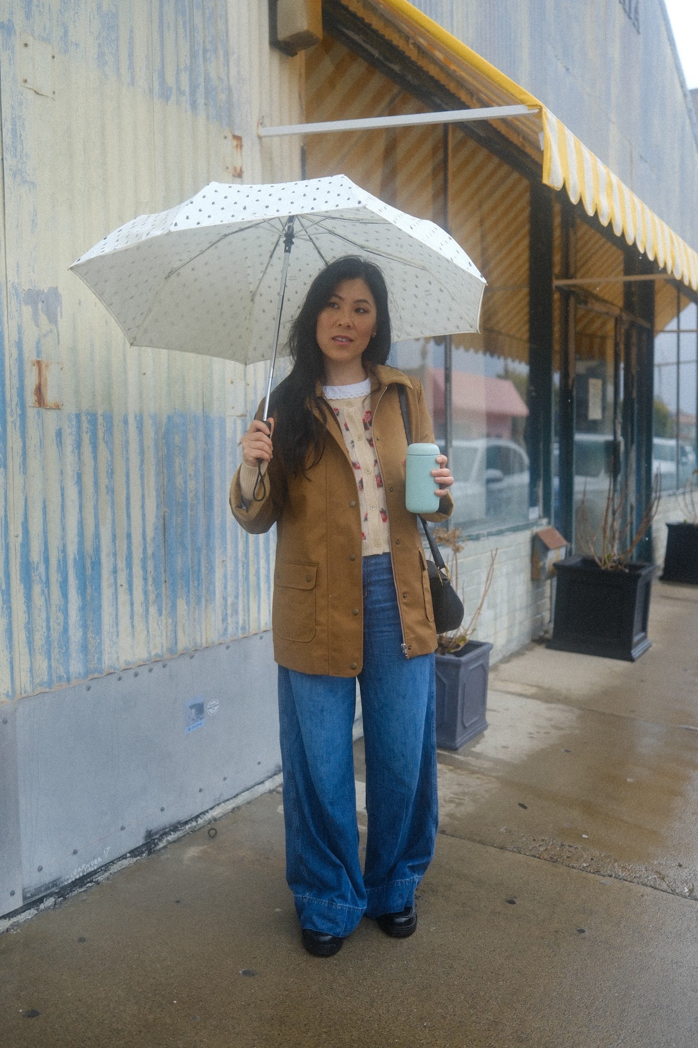 Rainy day layers with a side of matcha 

#LTKSaleAlert #LTKSeasonal #LTKOver40