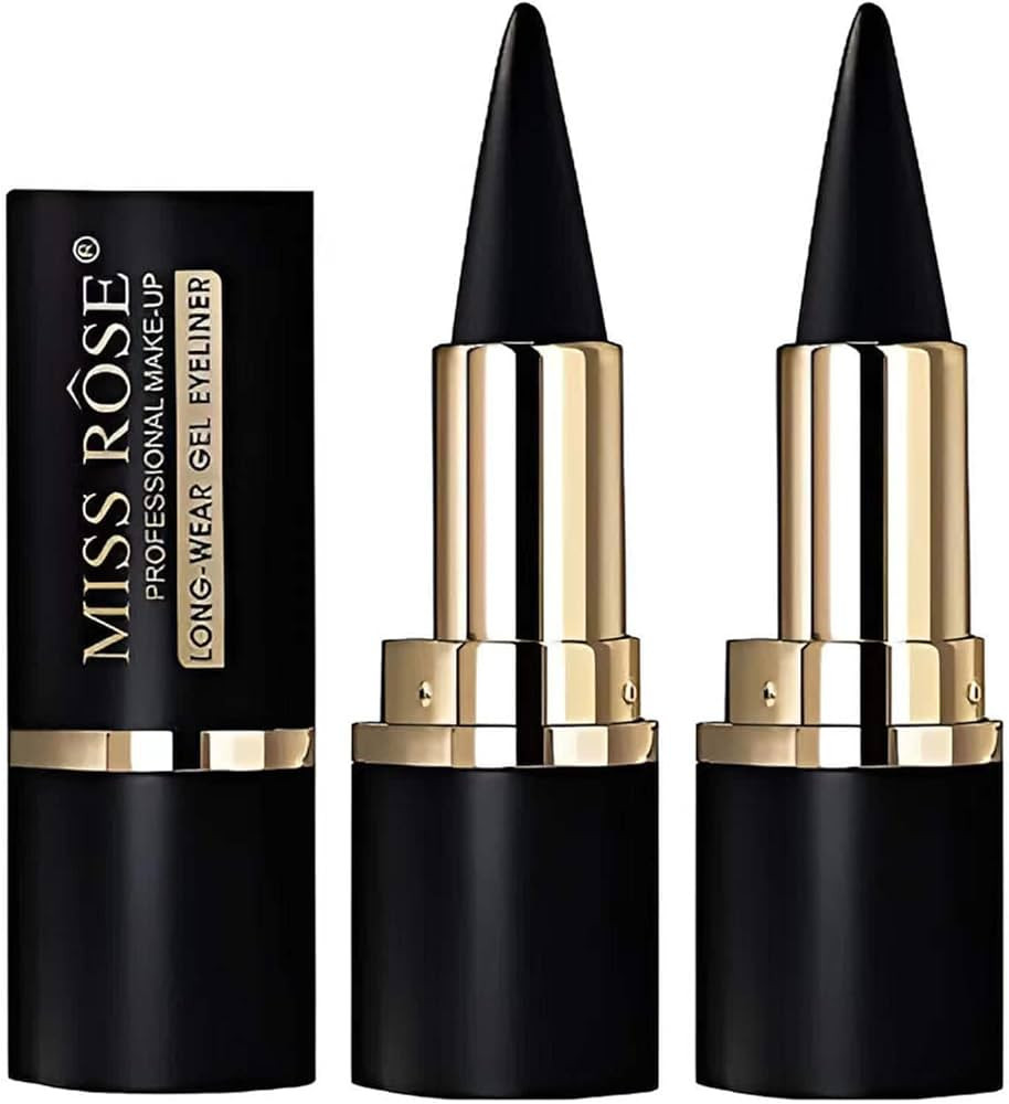 Miss Rose M Gel Eyeliner, 2 Pcs Black Eyeliner Pencils, delineador de ojos contra el agua, Easy t... | Amazon (US)