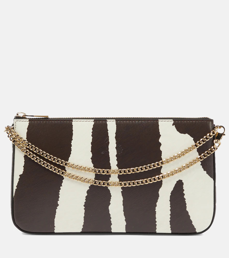 Christian Louboutin Loubila zebra-print leather clutch | Mytheresa (INTL)