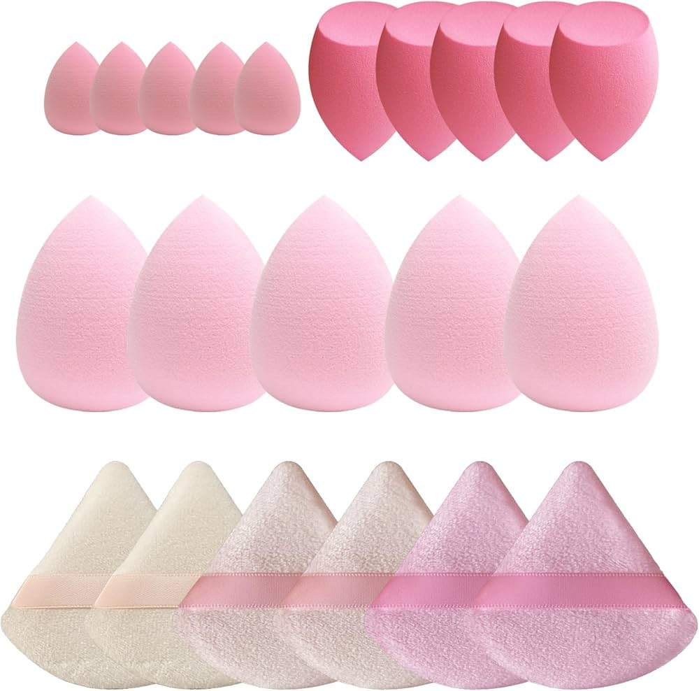 21 pcs Makeup Sponge Bulk:Makeup Sponges 21 Pcs for Liquid, Cream, and Powder, Multi-colored Pink... | Amazon (US)